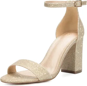 COASIS Women's Chunky Block Heels Open Toe Ankle Strap 3.5 Inch Heeled Sandals