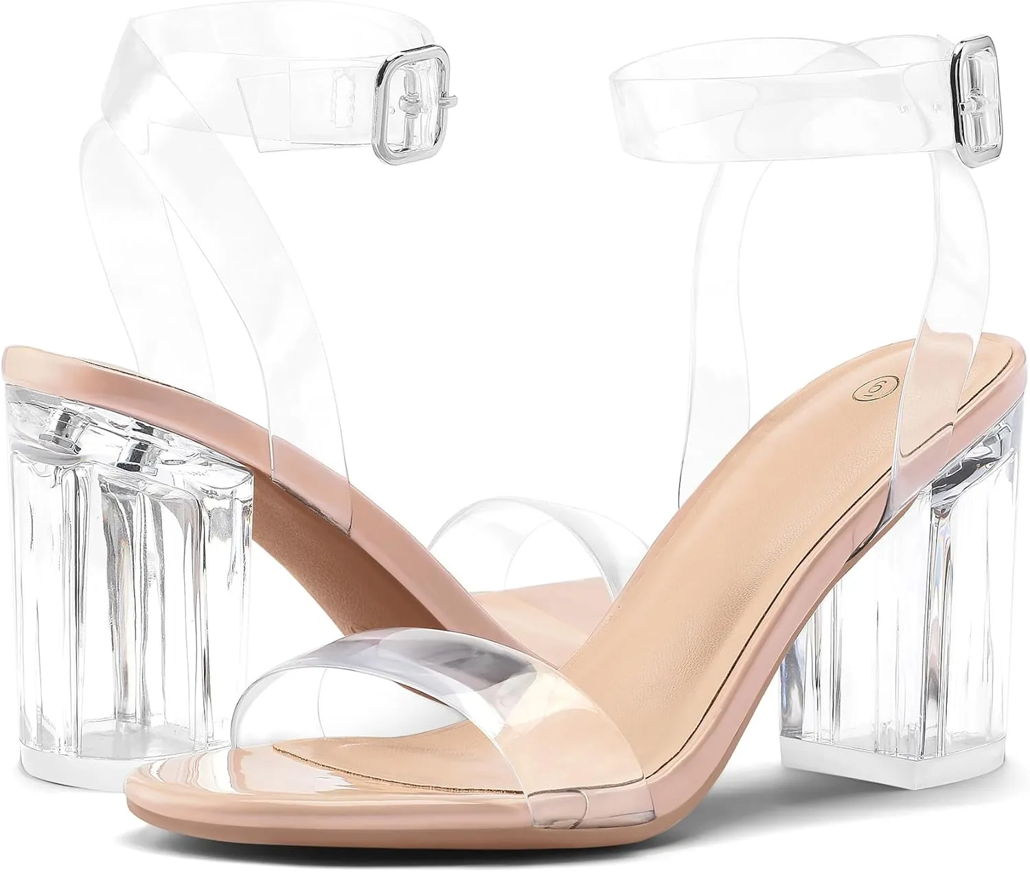 COASIS Women's Chunky Block Heels Open Toe Ankle Strap 3.5 Inch Heeled Sandals