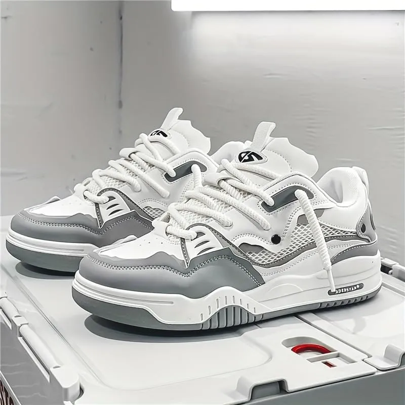 Comfy Street Skate Shoes - Non-Slip, Breathable, Lace-Up, Casual Sneakers with Soft Insoles for Men's Outdoor Activities, Hiking, and Daily Wear