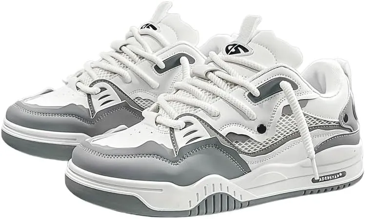 Comfy Street Skate Shoes - Non-Slip, Breathable, Lace-Up, Casual Sneakers with Soft Insoles for Men's Outdoor Activities, Hiking, and Daily Wear