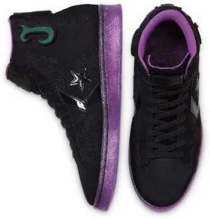 Converse Men's Pro Leather Hi Sneakers, Black/Black/Amaranth Purple, 6.5
