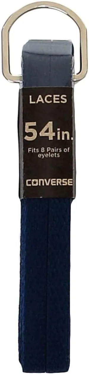 Converse Unisex Replacement Shoelaces Flat Style Shoe Lace For Chucks Sneakers Hi Or Low Top Polyester (54 8 Eyelets, Navy)