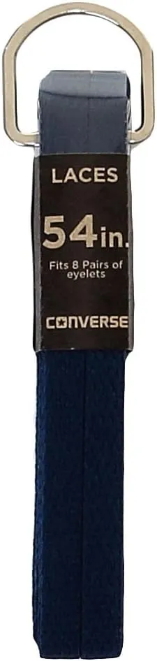 Converse Unisex Replacement Shoelaces Flat Style Shoe Lace For Chucks Sneakers Hi Or Low Top Polyester (54 8 Eyelets, Navy)