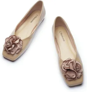 C.Paravano Ballet Flats for Women | Womens Flats Shoes | Square Toe Flats| Women's Flats | Slip On Dress Shoes | Flower Shoes