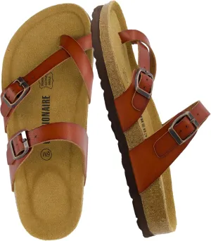 CUSHIONAIRE Women's Luna Cork Footbed Sandal With  Comfort