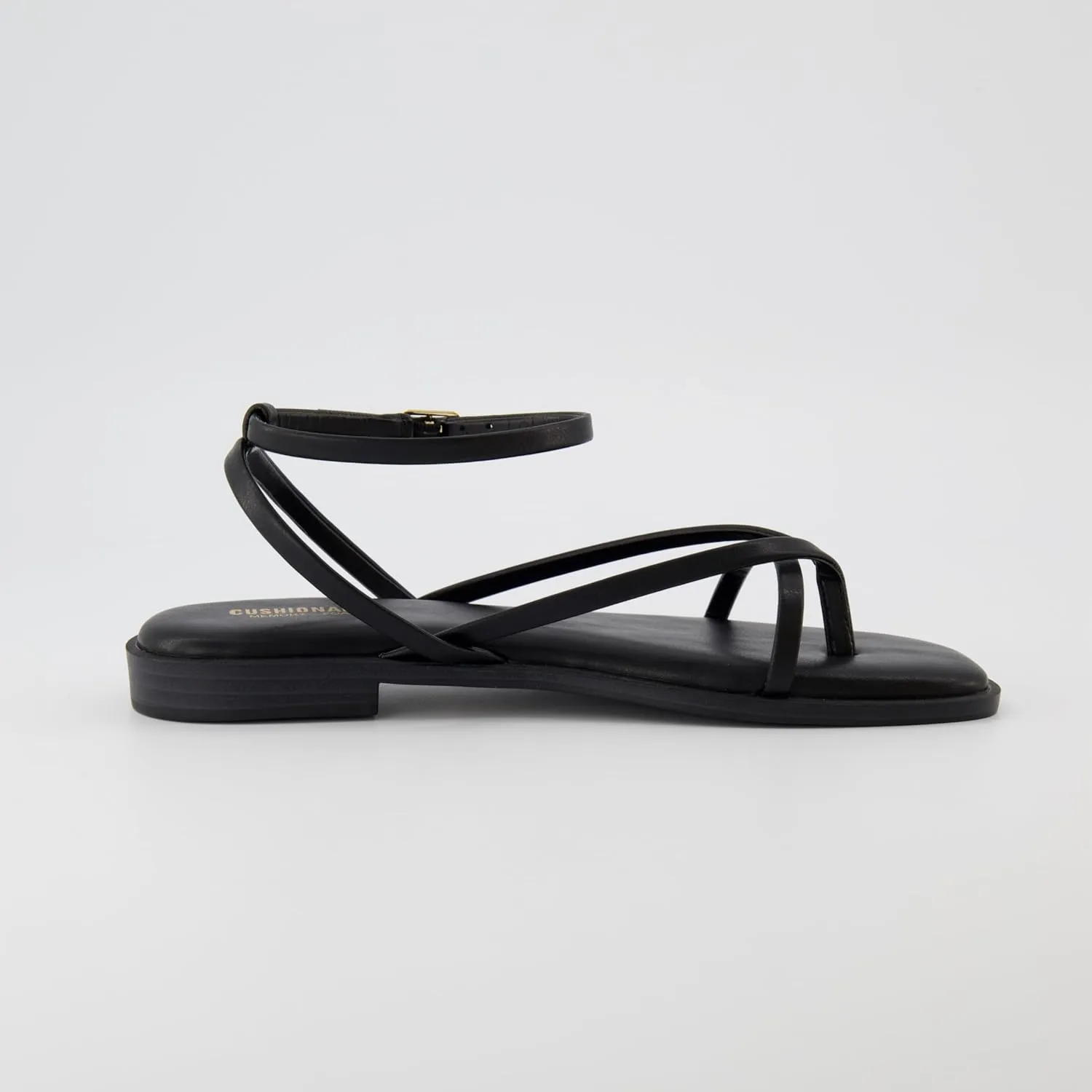 CUSHIONAIRE Women's Vida strappy flat sandal  Memory Foam and Wide Widths Available