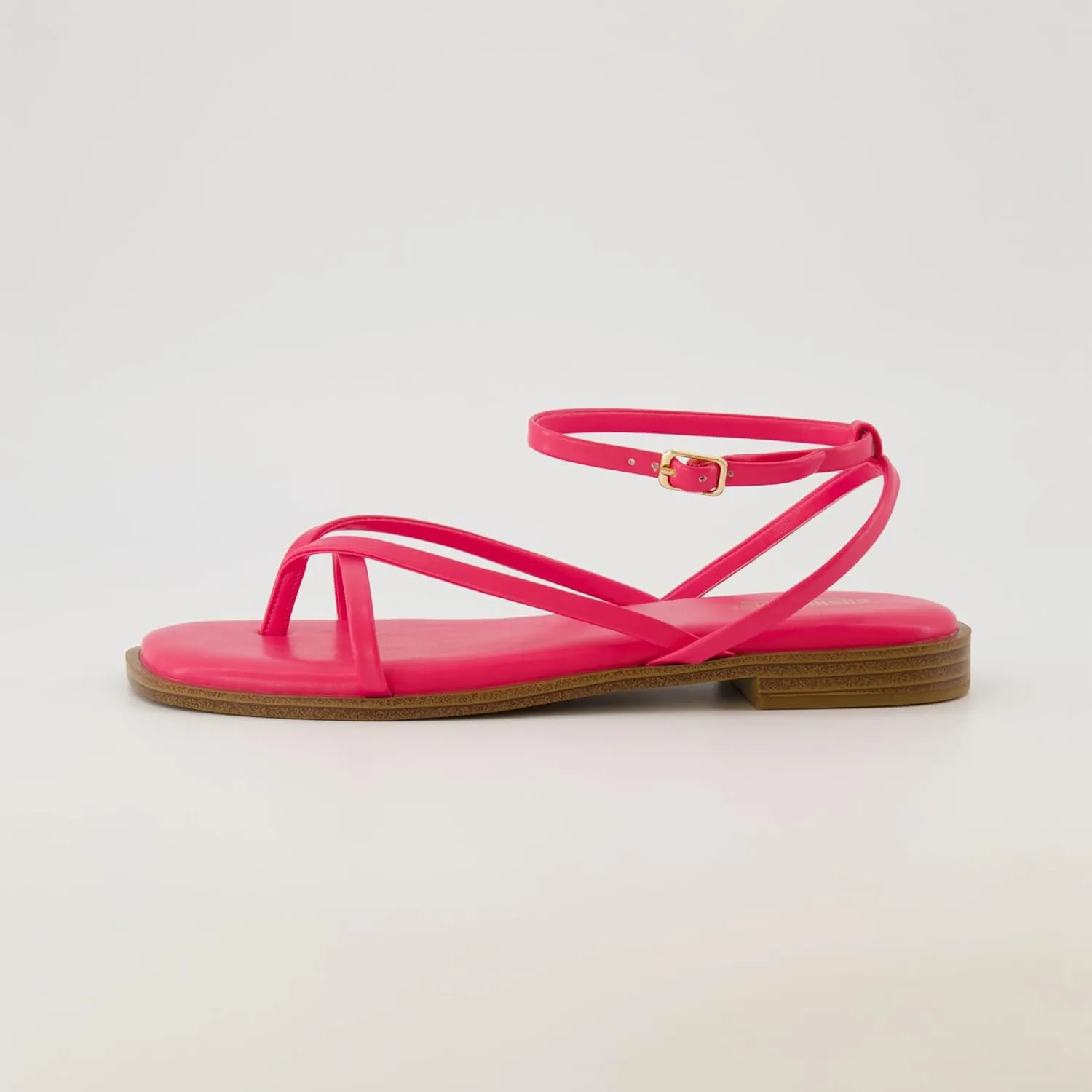 CUSHIONAIRE Women's Vida strappy flat sandal  Memory Foam and Wide Widths Available