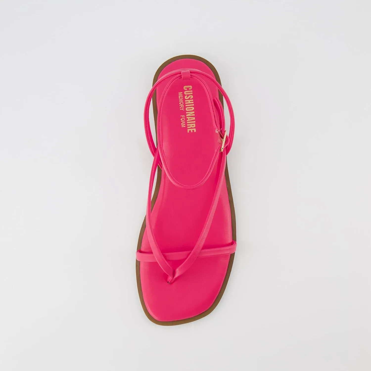 CUSHIONAIRE Women's Vida strappy flat sandal  Memory Foam and Wide Widths Available