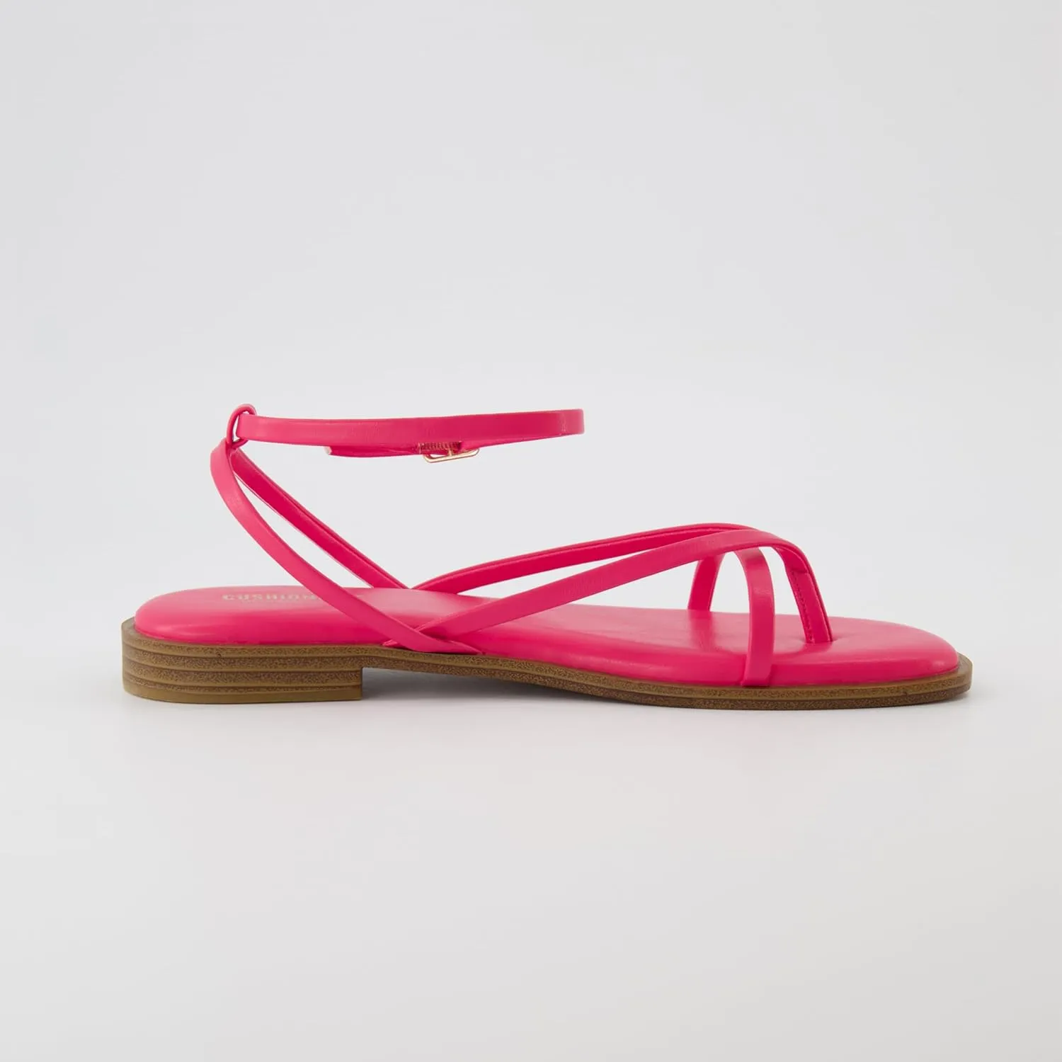 CUSHIONAIRE Women's Vida strappy flat sandal  Memory Foam and Wide Widths Available