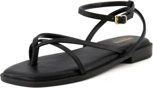 CUSHIONAIRE Women's Vida strappy flat sandal  Memory Foam and Wide Widths Available