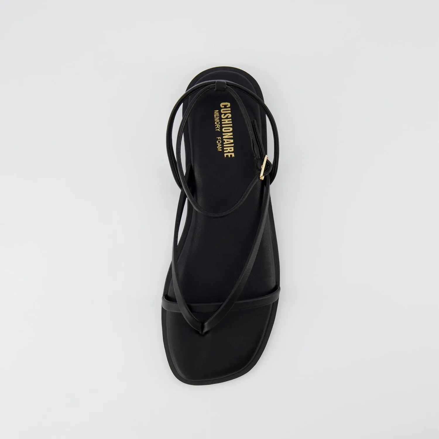CUSHIONAIRE Women's Vida strappy flat sandal  Memory Foam and Wide Widths Available