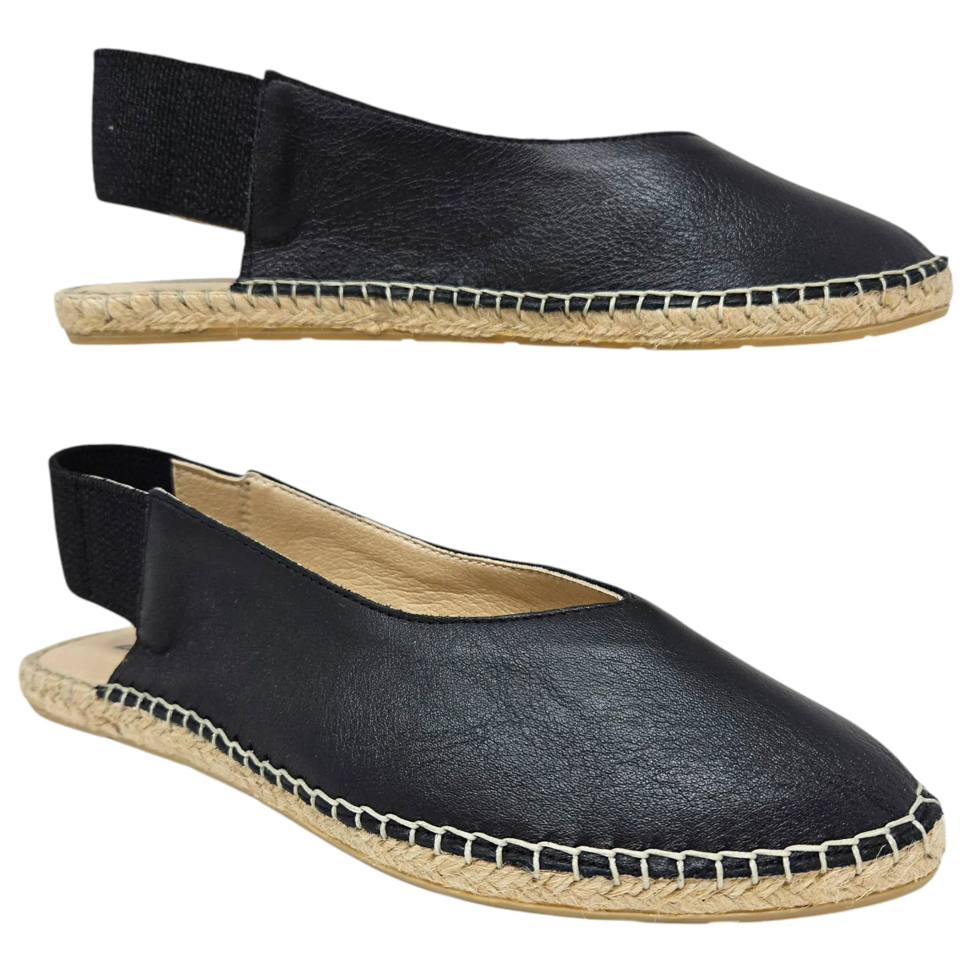 David Tyler Leather Slingback Espadrilles - Size 37/7