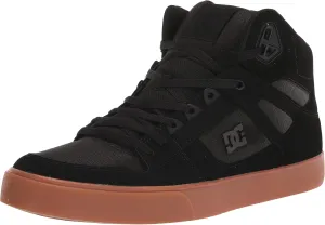 DC Men's Pure High Top Wc Skate Shoes Casual Sneakers, Black/Gum, 13