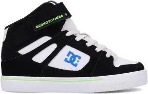 DC Shoes Pure HI Top EV Skate Shoe, Black/Blue/White, 1 US Unisex Little Kid