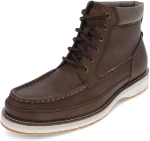 DOCKERS Mens Thames Casual Lace Up Moc Toe Boot, Dark Tan, 12 M