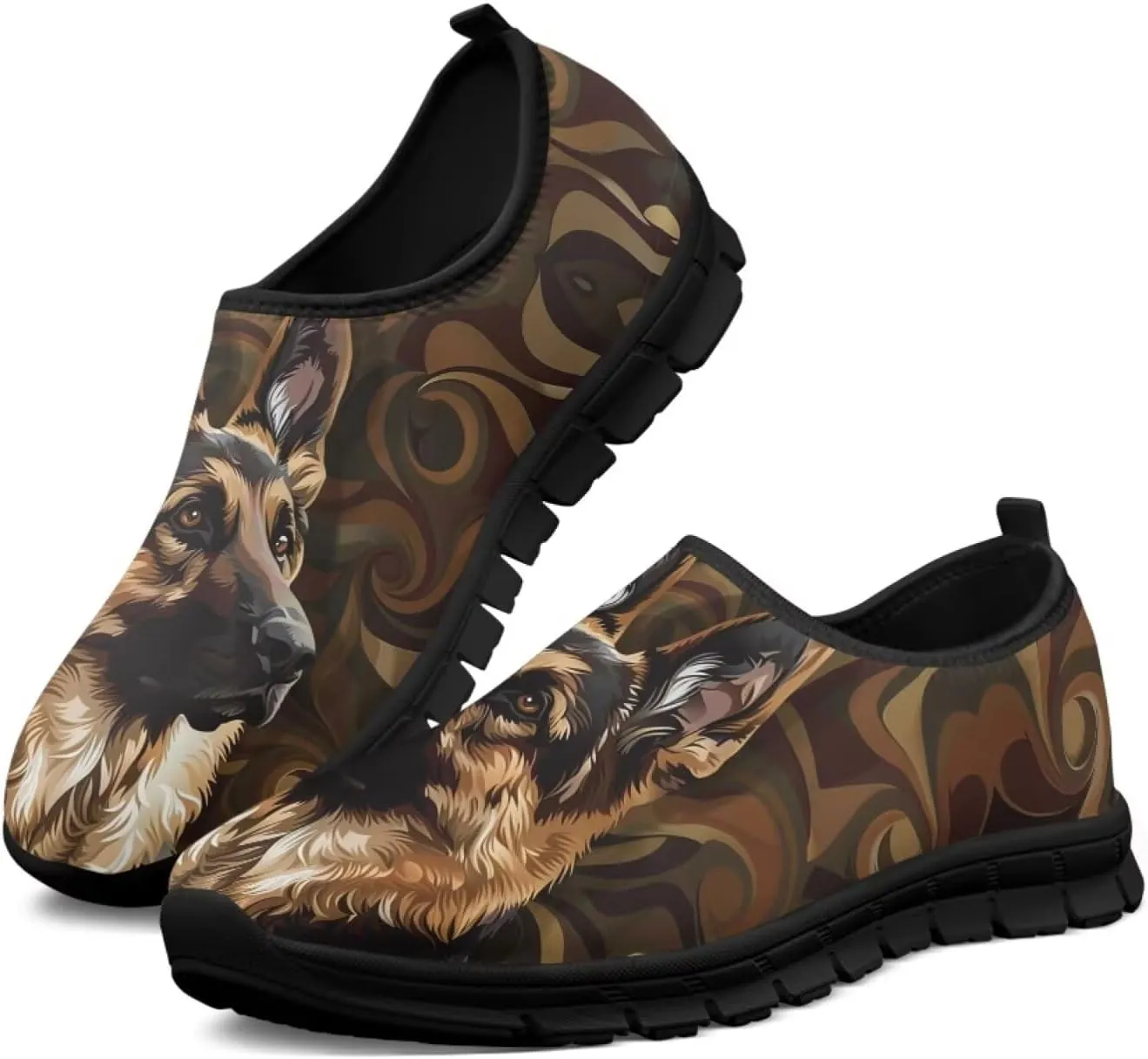 Dog Design Men Slip-on Shoes Loafers Low Top Casual Mesh Shoes with Arch Support Insole Business Work Outdoor Sneaker