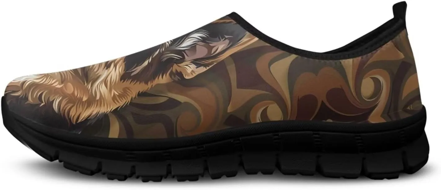 Dog Design Men Slip-on Shoes Loafers Low Top Casual Mesh Shoes with Arch Support Insole Business Work Outdoor Sneaker