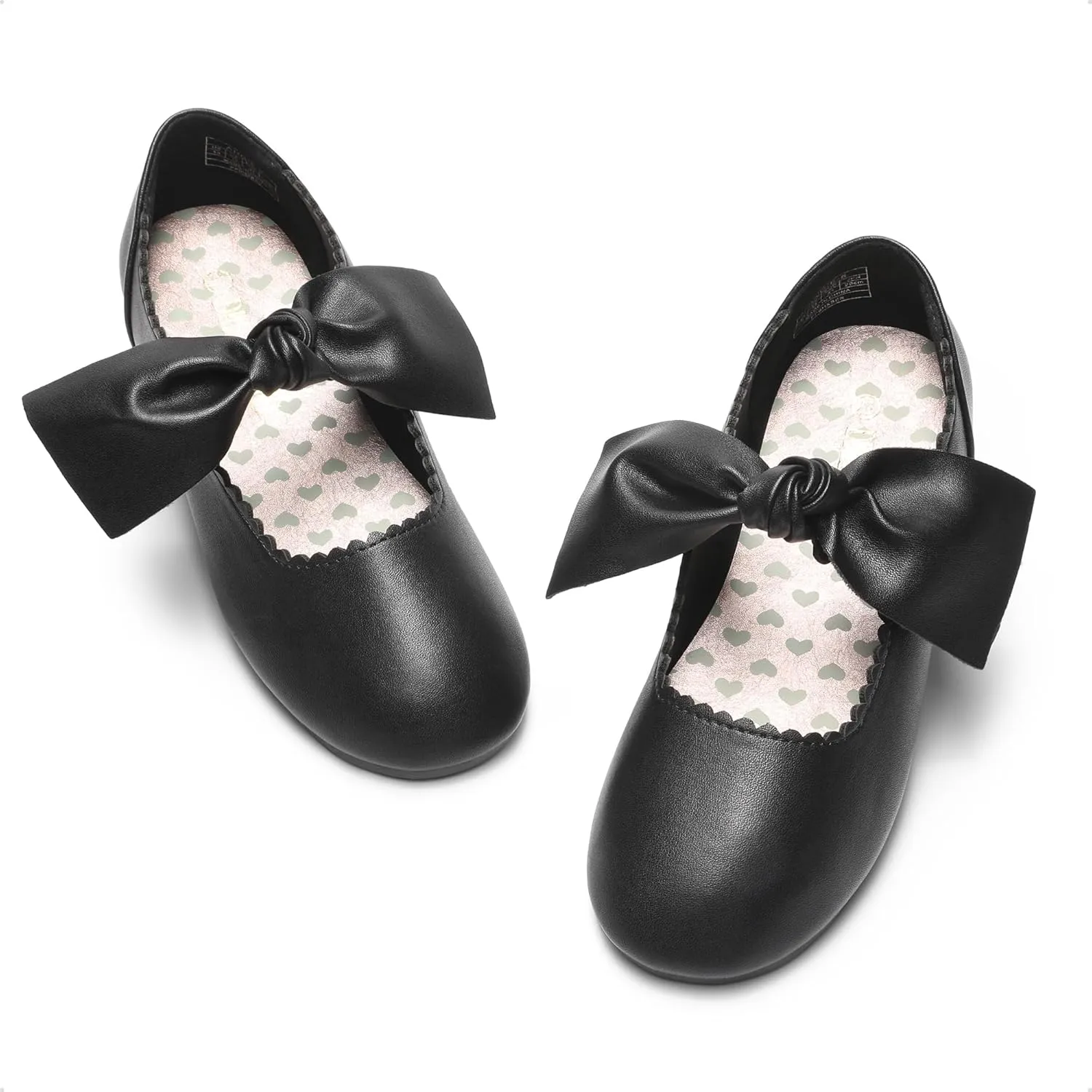 DREAM PAIRS Girls Ballerina Flats Mary Jane Front Bow Dress Shoes