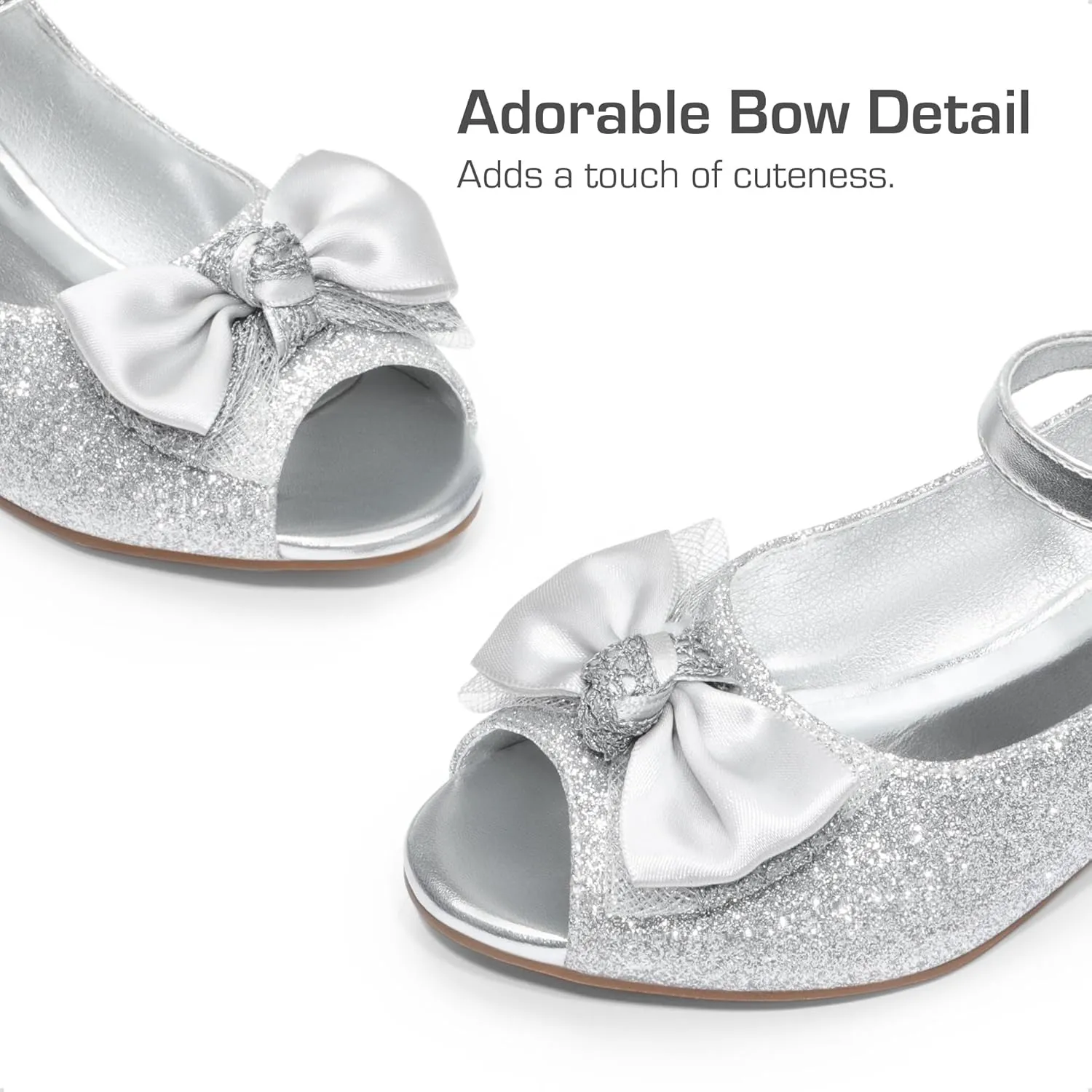 DREAM PAIRS Girls Heels Dress Shoes Flats for Wedding Bow Flower Princess Shoes for Little Kid/Big Kid