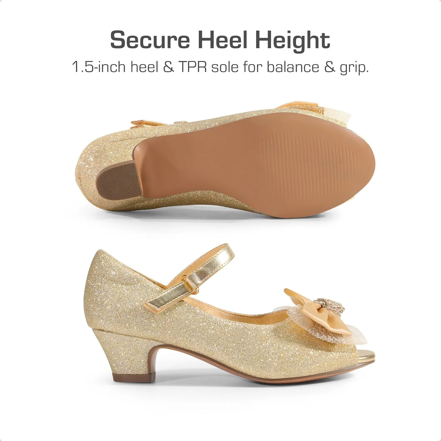DREAM PAIRS Girls Heels Dress Shoes Flats for Wedding Bow Flower Princess Shoes for Little Kid/Big Kid