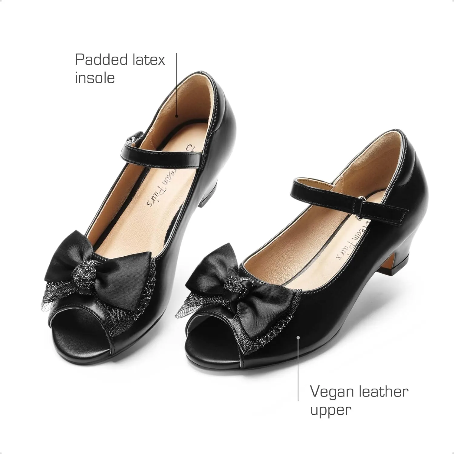 DREAM PAIRS Girls Heels Dress Shoes Flats for Wedding Bow Flower Princess Shoes for Little Kid/Big Kid