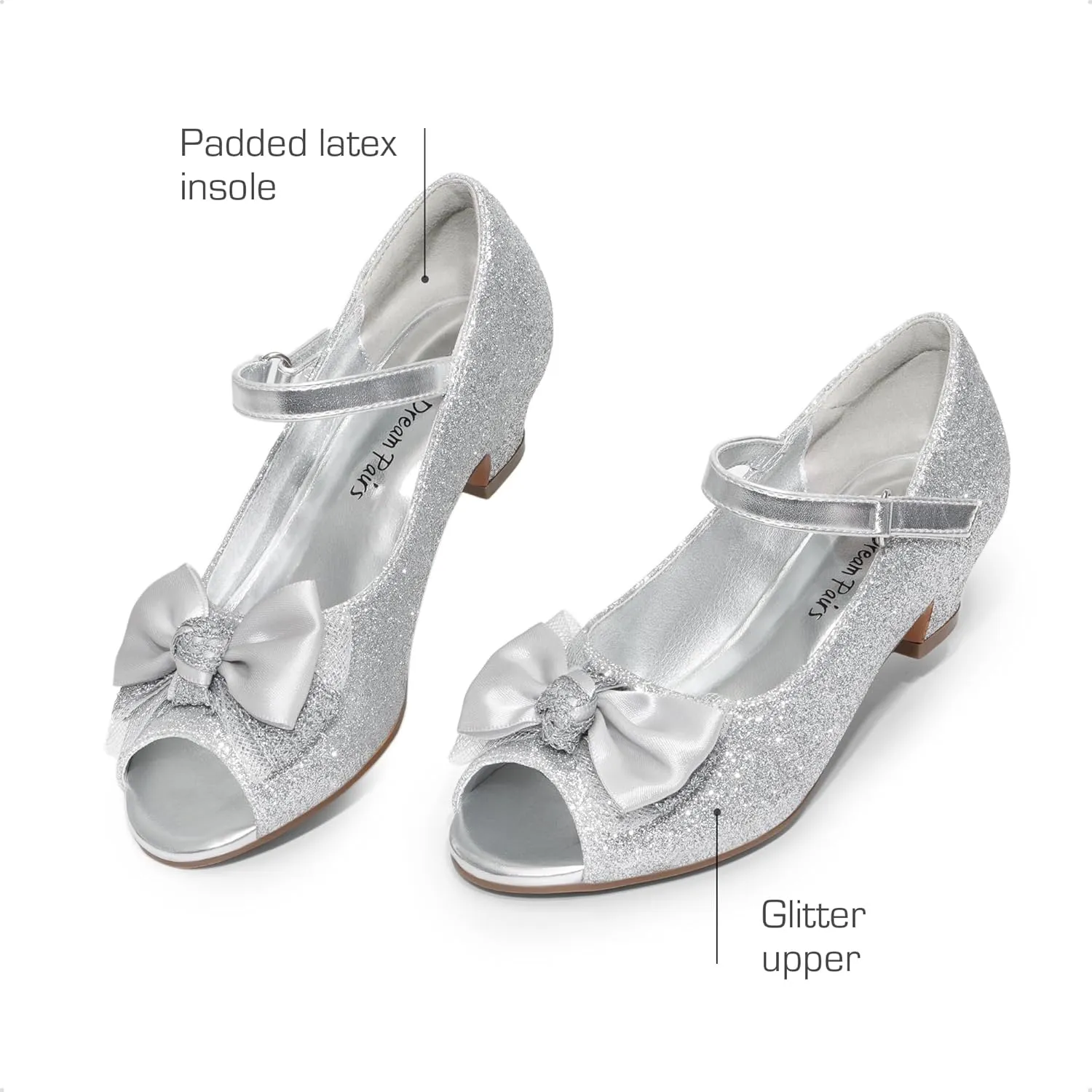 DREAM PAIRS Girls Heels Dress Shoes Flats for Wedding Bow Flower Princess Shoes for Little Kid/Big Kid