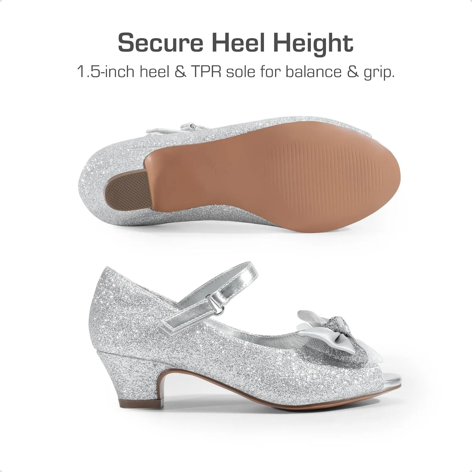 DREAM PAIRS Girls Heels Dress Shoes Flats for Wedding Bow Flower Princess Shoes for Little Kid/Big Kid