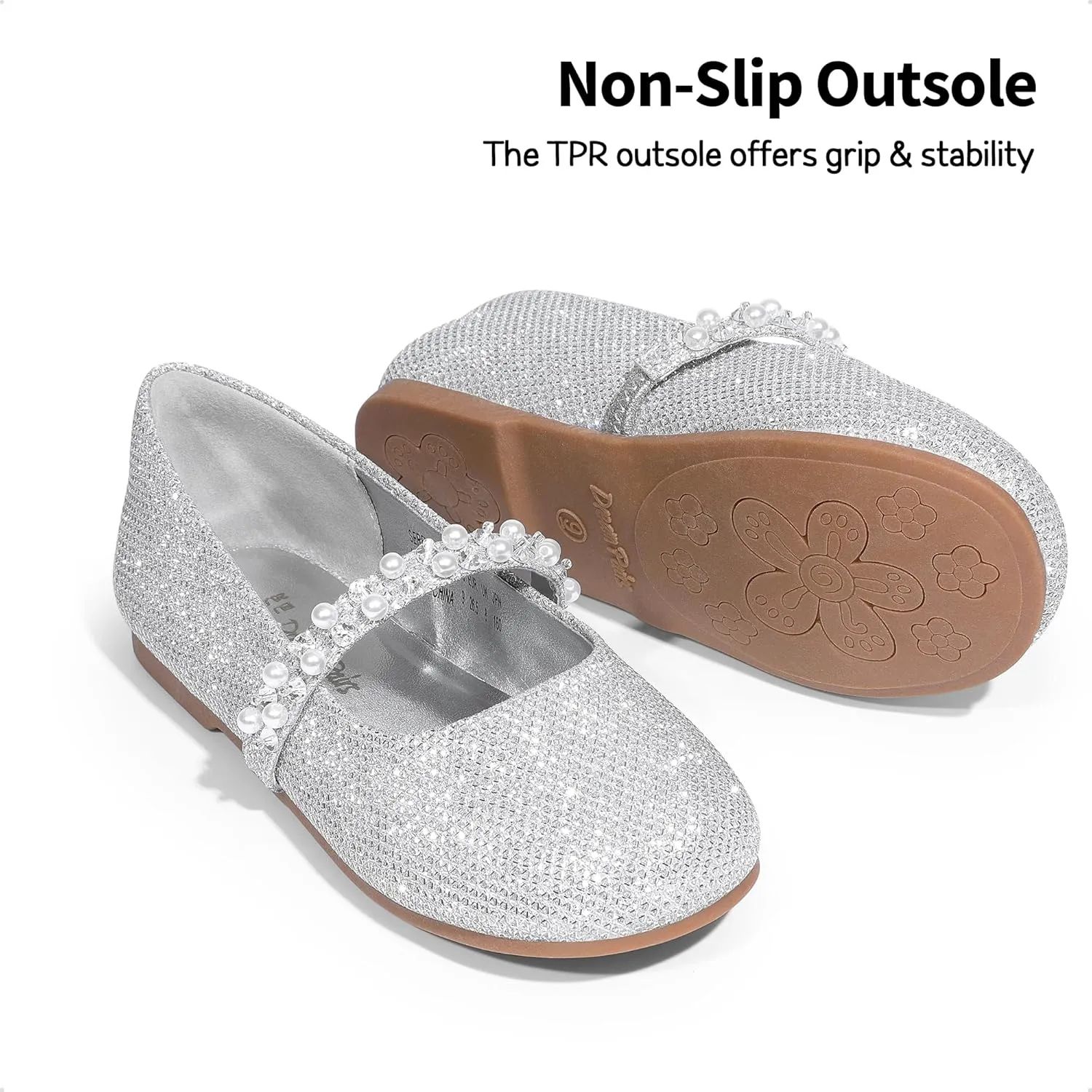 DREAM PAIRS Girls Mary Jane Dress Shoes Ballerina Flats for Wedding, Party (Toddler/Little Kid/Big Kid)