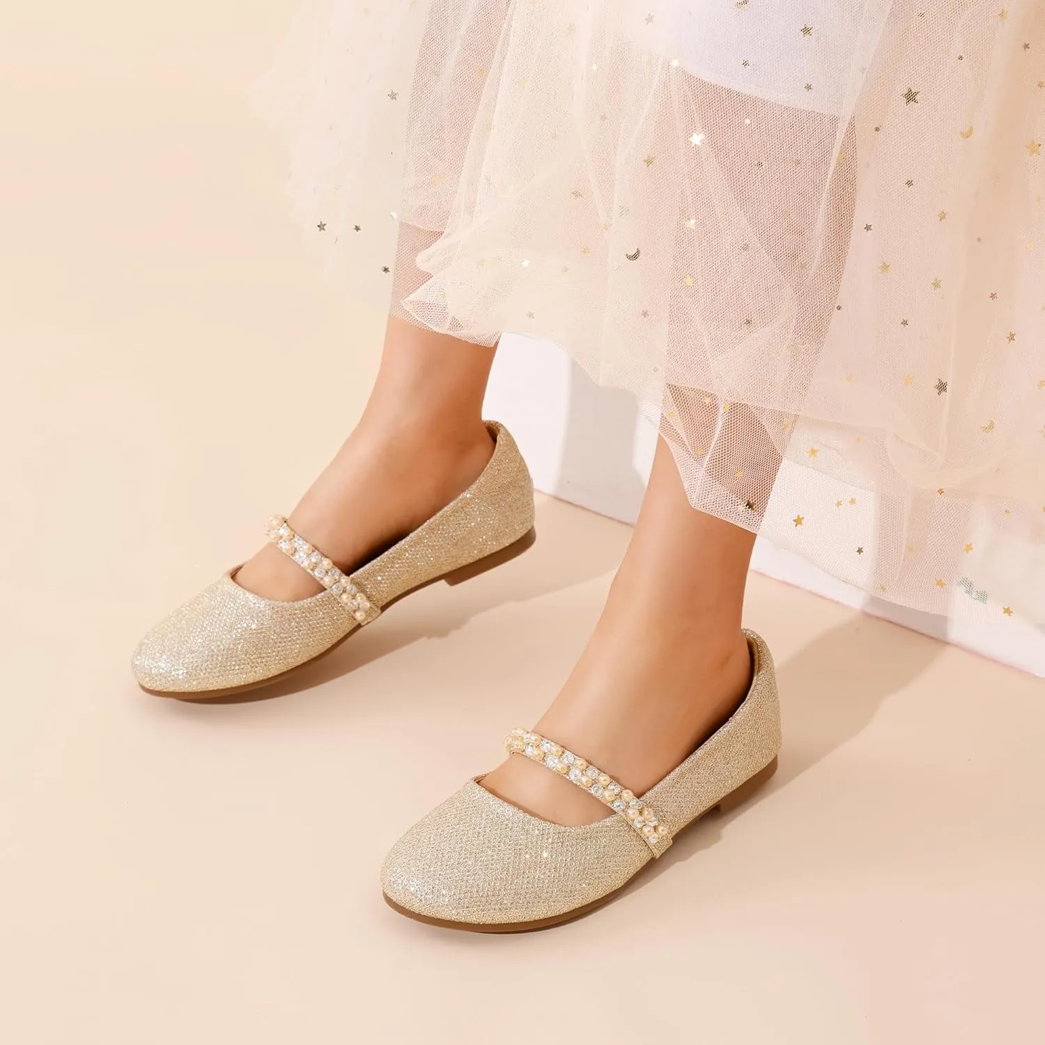 DREAM PAIRS Girls Mary Jane Dress Shoes Ballerina Flats for Wedding, Party (Toddler/Little Kid/Big Kid)