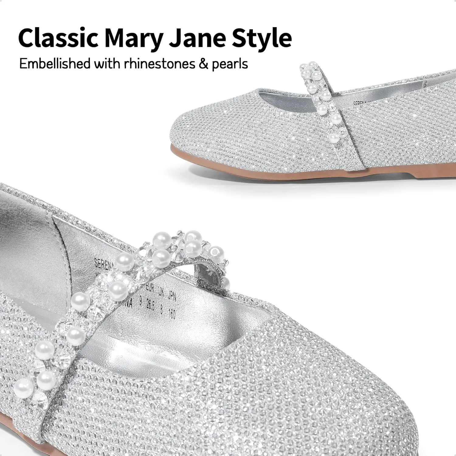 DREAM PAIRS Girls Mary Jane Dress Shoes Ballerina Flats for Wedding, Party (Toddler/Little Kid/Big Kid)