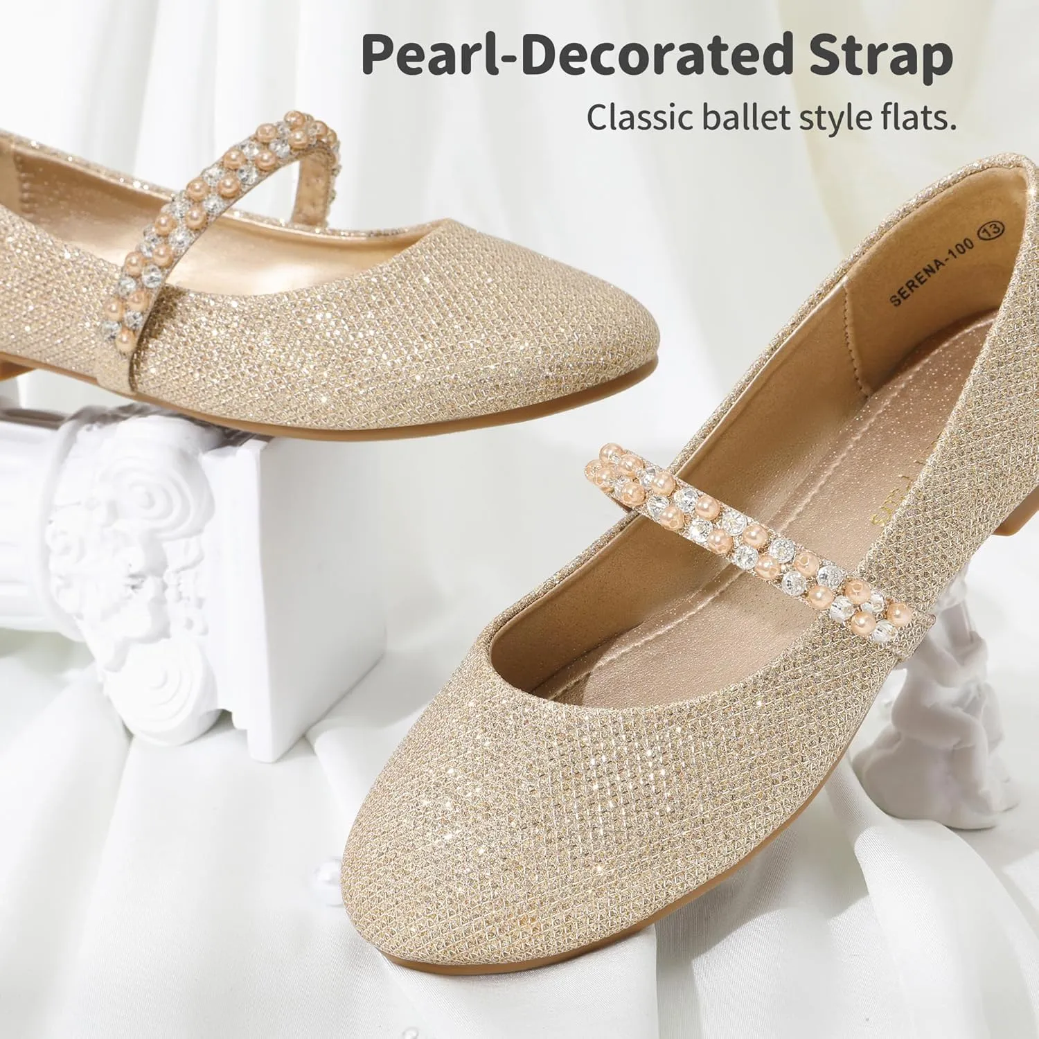 DREAM PAIRS Girls Mary Jane Dress Shoes Ballerina Flats for Wedding, Party (Toddler/Little Kid/Big Kid)