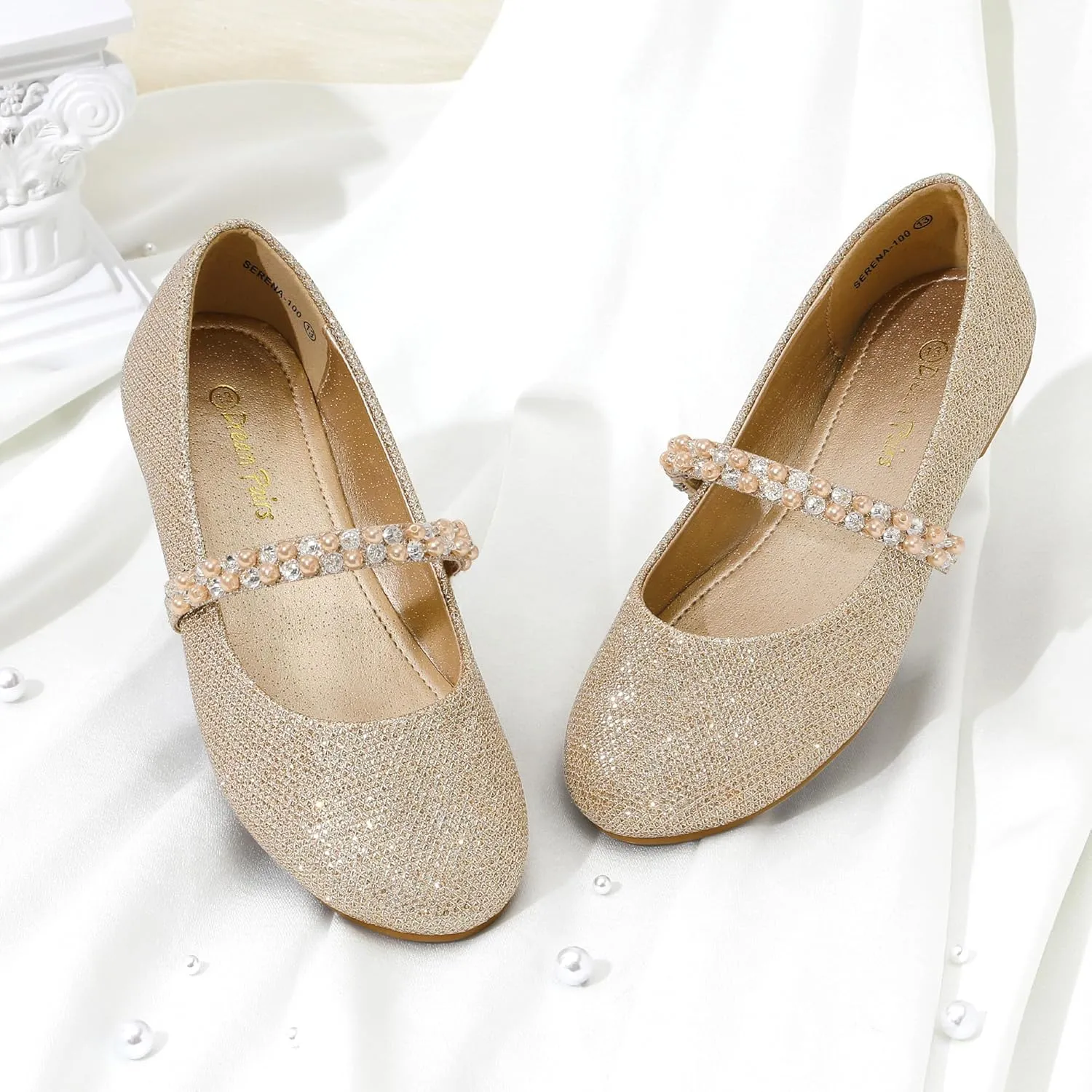 DREAM PAIRS Girls Mary Jane Dress Shoes Ballerina Flats for Wedding, Party (Toddler/Little Kid/Big Kid)
