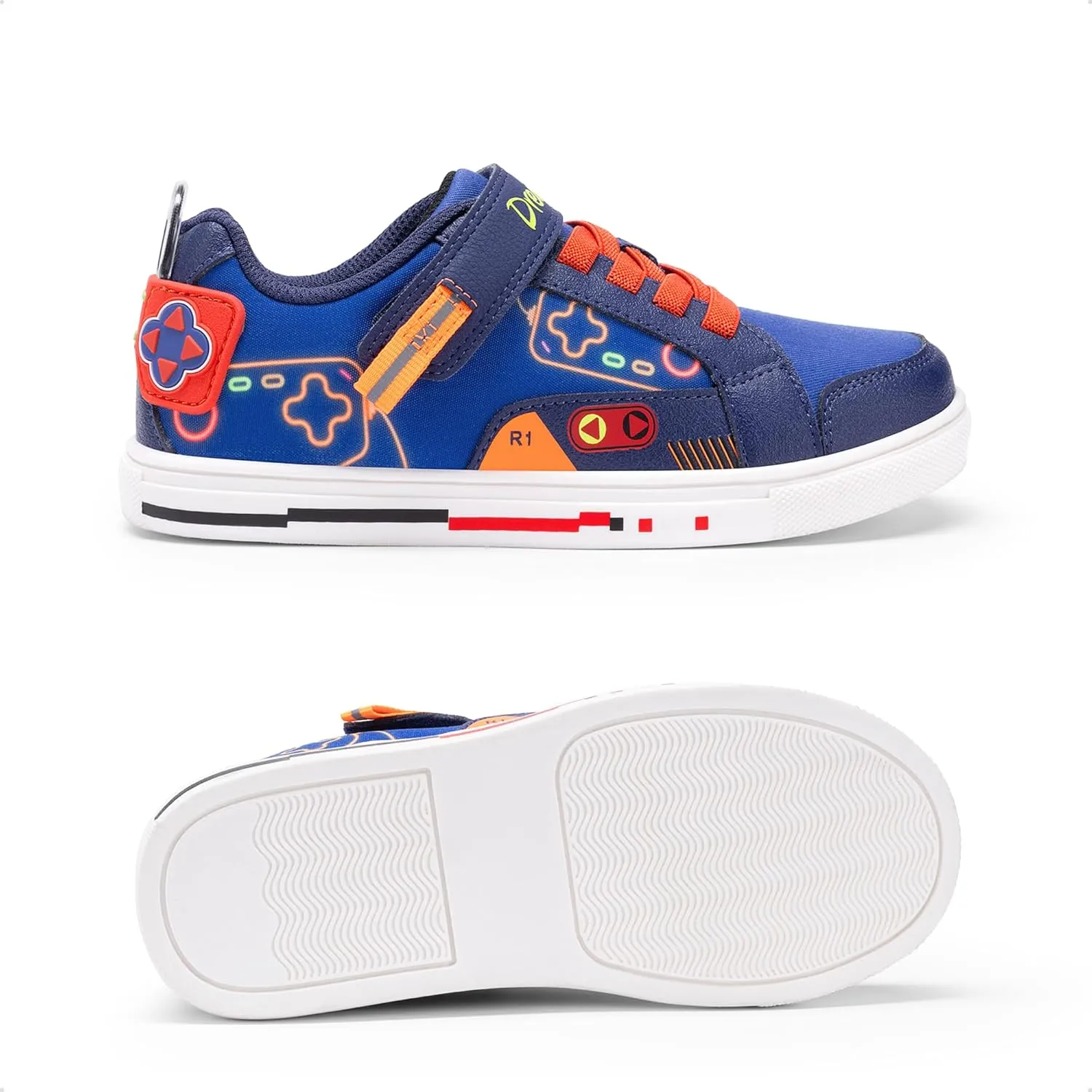 DREAM PAIRS Toddler Boys Sneakers Little Kids Shoes Playful Fun Cartoon Causal Walking Non-Slip Hook and Loop
