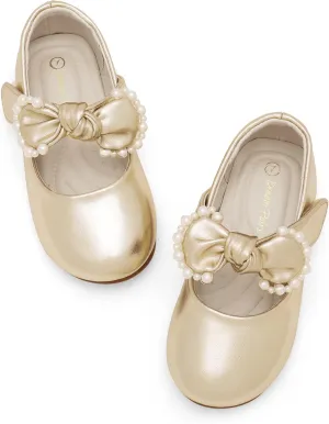 DREAM PAIRS Toddler Flower Girl Dress Shoes Little Girls Mary Janes Ballet Flats Ballerina Shoes Wedding Party