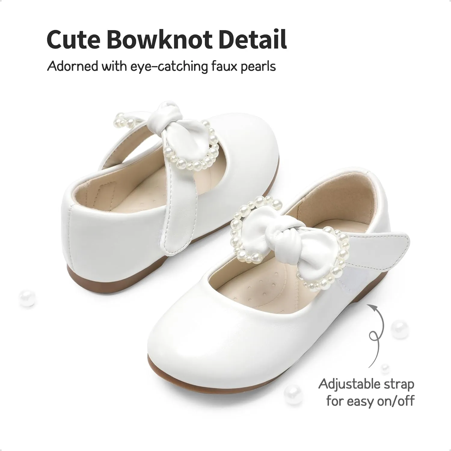 DREAM PAIRS Toddler Flower Girl Dress Shoes Little Girls Mary Janes Ballet Flats Ballerina Shoes Wedding Party