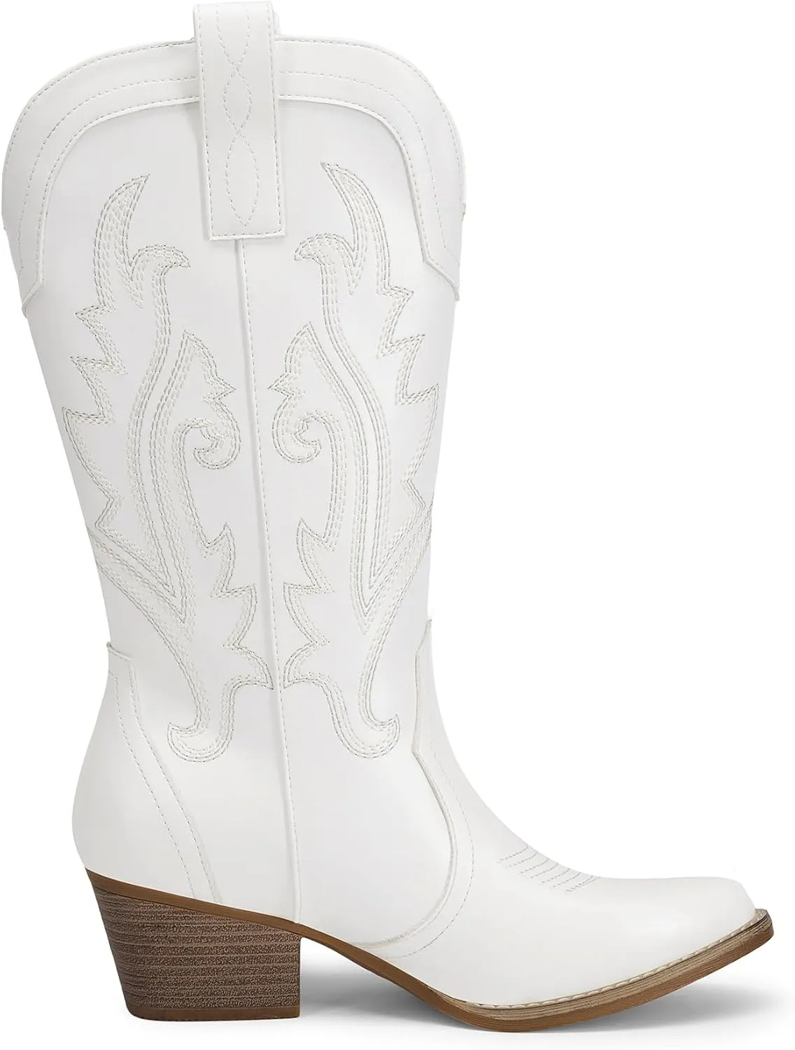 DREAM PAIRS Women's Cowboy Cowgirl Boots Embroidered Pointed Toe Low Heel Western Mid Calf Boot for Theme Party Country Concert