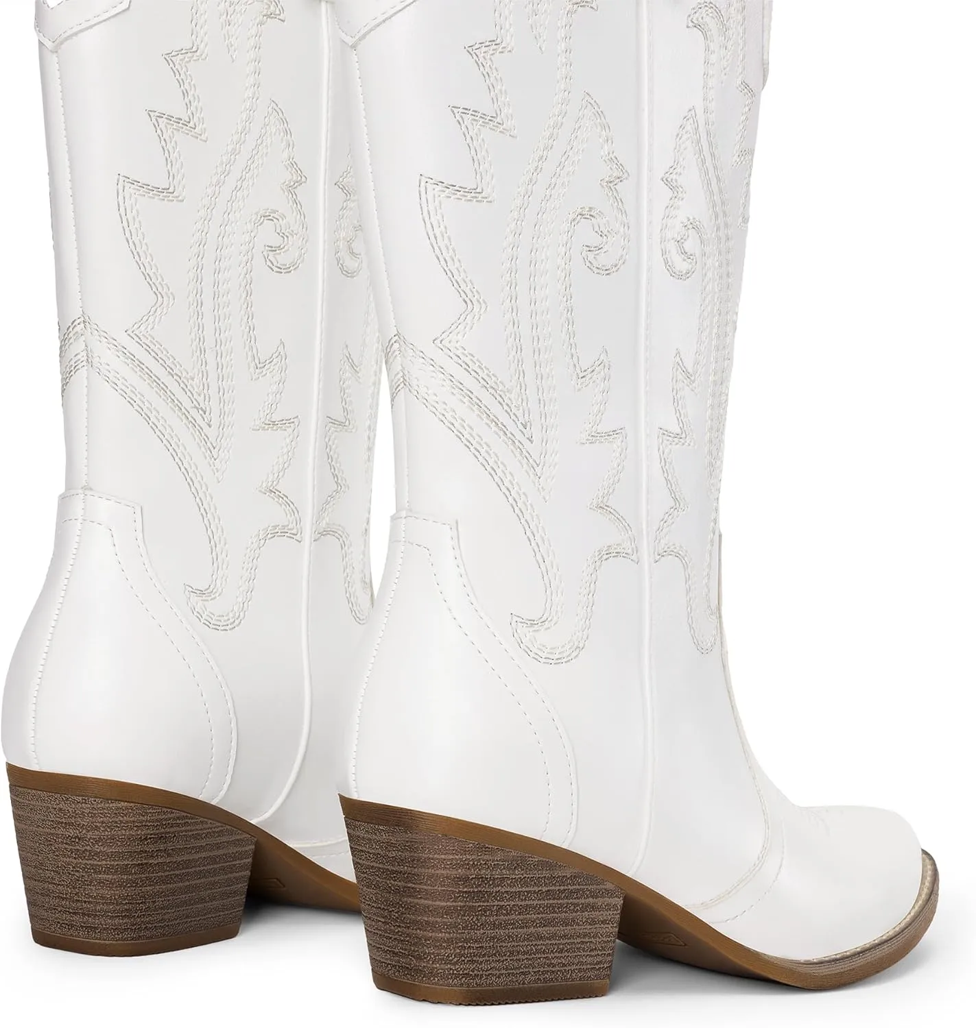 DREAM PAIRS Women's Cowboy Cowgirl Boots Embroidered Pointed Toe Low Heel Western Mid Calf Boot for Theme Party Country Concert