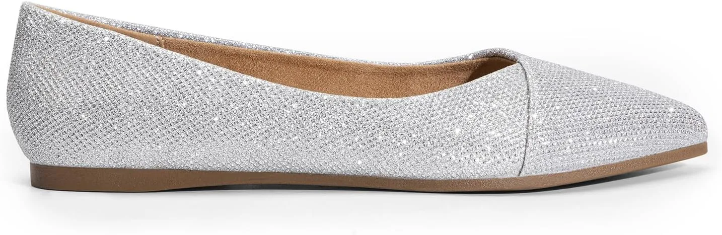 DREAM PAIRS Women's Pointed Toe Ballet Flats Dress Flats Comfort Dressy Flats Shoes