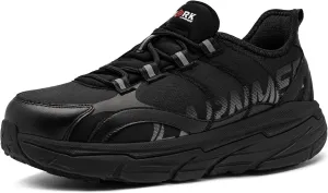 DYKHMATE Steel Toe Wide Shoes for Men Women Lightweight Safety Sneakers Fashion Work Shoes Comfortable Breathable Safety Toe Slip on Tennis Shoes