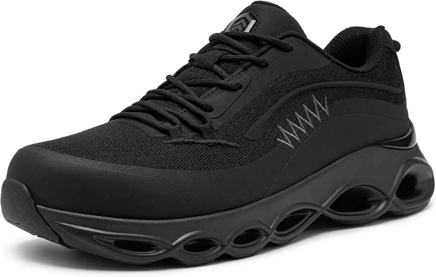DYKHMATE Steel Toe Wide Shoes for Men Women Lightweight Safety Sneakers Fashion Work Shoes Comfortable Breathable Safety Toe Slip on Tennis Shoes