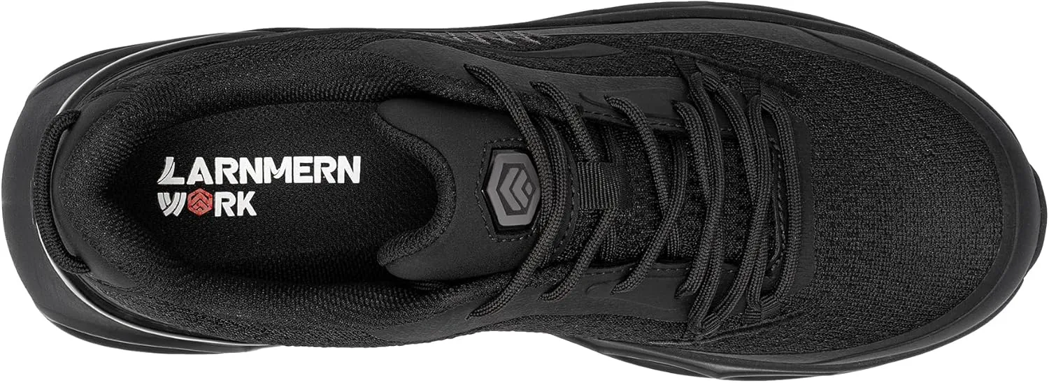 DYKHMATE Steel Toe Wide Shoes for Men Women Lightweight Safety Sneakers Fashion Work Shoes Comfortable Breathable Safety Toe Slip on Tennis Shoes