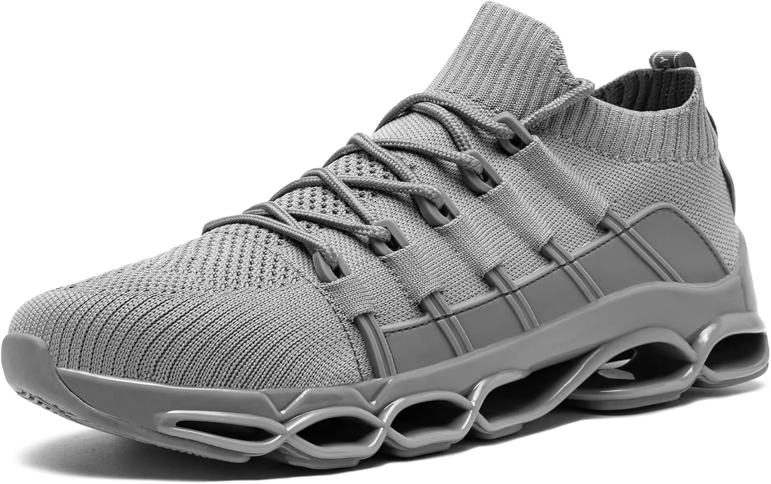 DYKHMILY Steel Toe Shoes for Men Women Lightweight Safety Sneakers Fashion Work Shoes Comfortable Breathable Safety Toe Slip on Tennis Shoes (7.5, Grey)