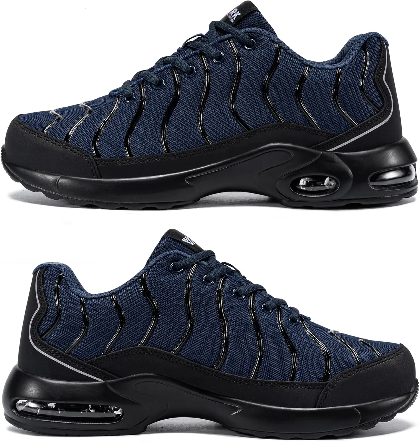 DYKHMILY Steel Toe Sneakers for Men Wide Air Cushion Work Shoes Puncture Proof Lightweight Safety Sneakers Slip Resistant Steel Toe Tennis Shoes