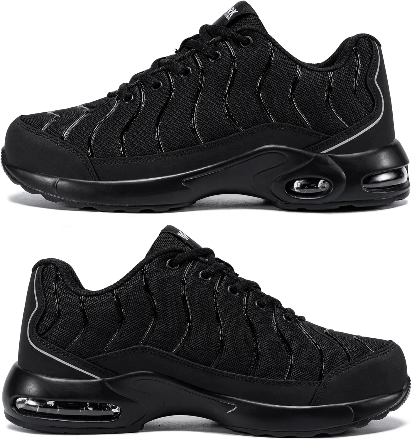 DYKHMILY Steel Toe Sneakers for Men Wide Air Cushion Work Shoes Puncture Proof Lightweight Safety Sneakers Slip Resistant Steel Toe Tennis Shoes