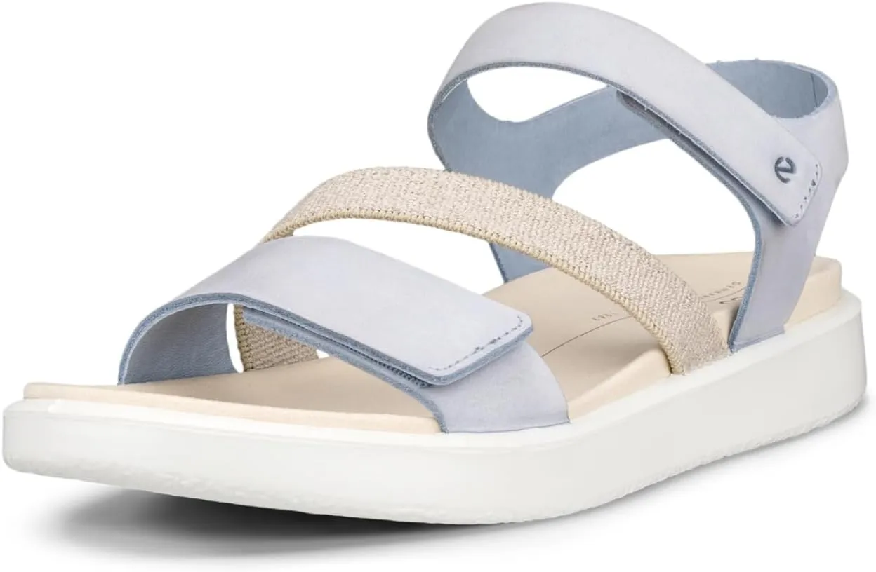 ECCO Women's Flowt 2 Band Sandal, Dusty Blue Nubuck, 7-7. 5