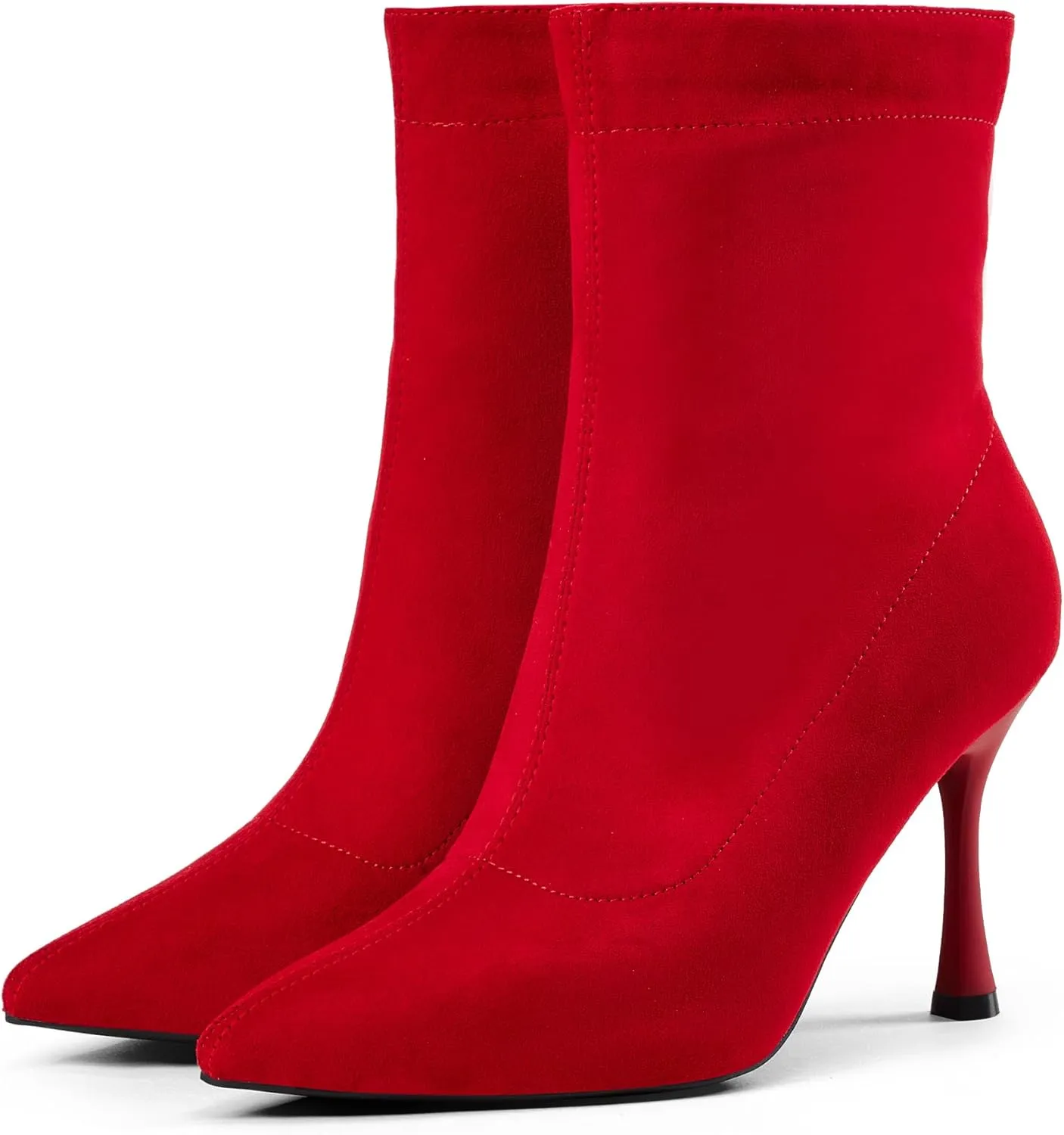 Elisabet Tang Ladies Dress Ankle boots 3.5IN Pointed toe - Mid Heel Stiletto Work Booties for Women Trendy Short Boots