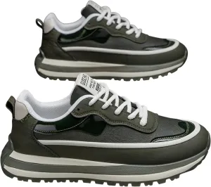 Ellniges]Men's Chunky Platform Sneakers -【Thickened Sole】 Breathable Anti-Slip Casual Shoes for Gym, Outdoor & Daily Commute - Trendy Streetwear for Students & Young Men Army Green