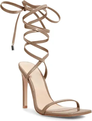 Ermonn Womens Strappy Lace Up Square Open Toe Stiletto Heeled Sandals High HeeIs Criss-Cross Summer Dress Wedding