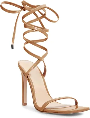 Ermonn Womens Strappy Lace Up Square Open Toe Stiletto Heeled Sandals High HeeIs Criss-Cross Summer Dress Wedding