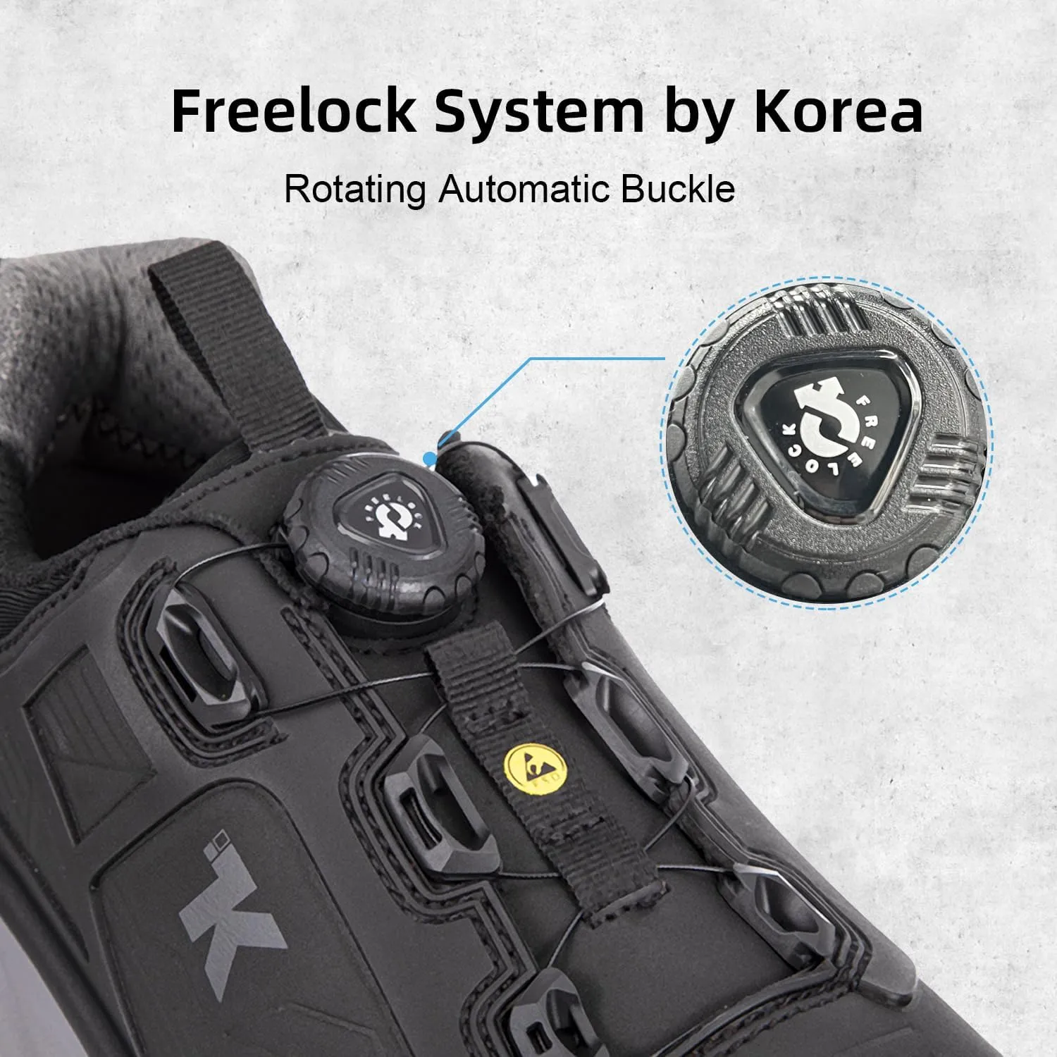 ESD Shoes for Men, Alloy Toe Safety Freelock Fit Quick Lacing System Static Proof, Waterproof, Puncture Proof, Oil and Slip Resistant, Lightweight Industrial Work Shoe Sneakers